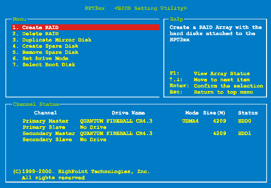 BIOS de la controladora RAID