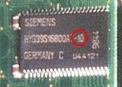 Chip de memoria SDRAM de 10 ns