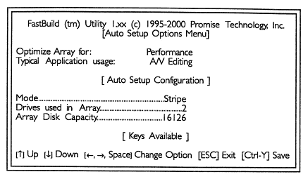 Pantallazo de la BIOS RAID, utilizado como ejemplo en el manual sobre RAID que acompaa a la DFI NT70-SA
