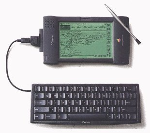 Apple Newton con pantalla tctil, puntero y teclado externo (opcional)