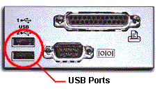 Conectores USB en una placa base