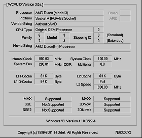 Pantallazo de WCPUID identificando al micro