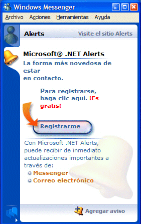 Debemos registrarnos para poder usar la totalidad de los servicios .NET ofrecidos